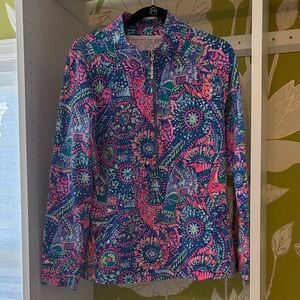 Lily Pulitzer Pullover Quarter Zip Skipper Popover in No Prob Llama Print